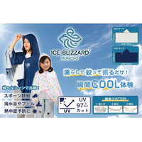まるで冷蔵庫の中にいるみたい！濡らして絞って、振るだけで劇的に体感温度が下がる冷感ポンチョ「ICE BLIZZARD PONCHO」新発売！4月23日より楽天リリックトイショップで販売開始！