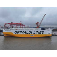 GRIMALDIの10隻目のアンモニア対応自動車専用船「GRANDE TOKYO」の命名・引き渡し式