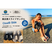 サーフライフと旅を愛する人の足元へ。千葉・一宮の移住クリエイター「まいまいですやん」× freewaters、足を大切にする高反発スライドサンダル「Cloud9 Slide」限定予約販売開始。
