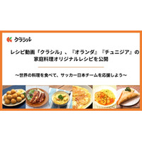 レシピ動画「クラシル」、『オランダ』『チュニジア』の家庭料理オリジナルレシピを公開