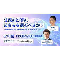 プレシャスデイズ株式会社との共催セミナー「生成AIとRPA、どちらを選ぶべきか？～業務効率化における最適な使い分けと併用の考え方～」 録画配信