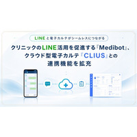 クリニックのLINE活用を促進する『Medibot』、クラウド型電子カルテ「CLIUS」との連携機能を拡充