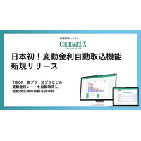日本初！財務管理システムCOURAGEUX、全銀協TIBORレートのAPI連携機能をリリース