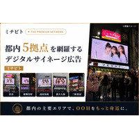 デジタルサイネージ広告【ミチビト】が、都内主要5エリアでOOHの展開を開始