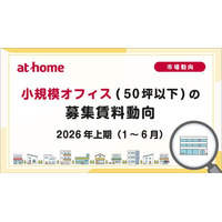 【アットホーム調査】小規模オフィス(50坪以下)の募集賃料動向 -2026年上期(1月～6月)