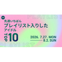 【先週いちばんプレイリスト入りしたアイドルTOP10】
