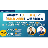 【好評につき再放送決定】AI時代の「リード獲得」と「売れない営業」の壁を越える無料オンラインセミナーを9月29日・30日に開催