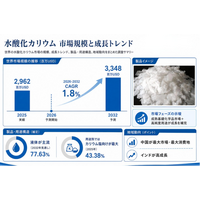 水酸化カリウム市場調査会社が贈る：売上規模・調べ方・分析手法-年平均成長率（CAGR）1.8%の安定成長