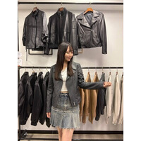韓国セレクトショップ「National Point」にて、 「TOUR RECORD ダブルライダース フーディー付き シープレザー（羊革） レディース ダークグレー」を販売開始