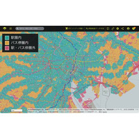 人の流れを動画で比較・分析できる「コンプレノ(R)︎」に新機能　地域交通の再編を支援する「公共交通徒歩圏」および「交通機関」レイヤを追加