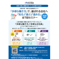 採用難・人材定着に悩む企業へ　多様な正社員制度を企業事例から学ぶ無料セミナーを全7回開催（第1回　10月27日）