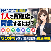 【2026年10月最新調査】1人で買取店を開業するには？ワンオペで受付・査定・本人確認・古物台帳・在庫管理・顧客管理・集客まで回す業務設計を買取コージが徹底解説