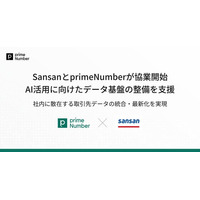 SansanとprimeNumberが協業開始　AI活用に向けたデータ基盤の整備を支援